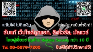 รับแก้ปัญหา เว็บไซต์ถูกแฮก, เว็บไซต์ติดไวรัส, มัลแวร์