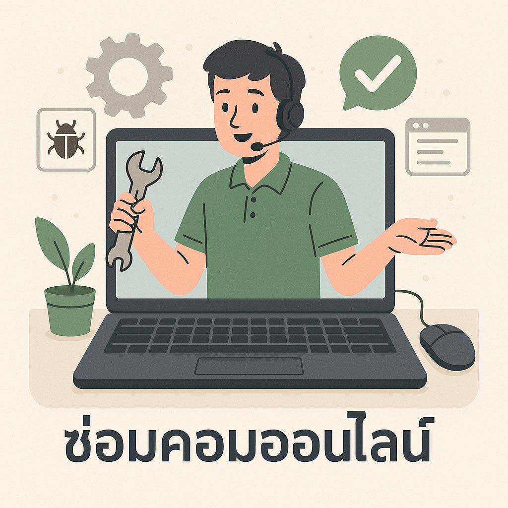 ซ่อมคอมพิวเตอร์ออนไลน์ ไม่ต้องยกเครื่อง อยู่ที่ไหนก็ซ่อมได้